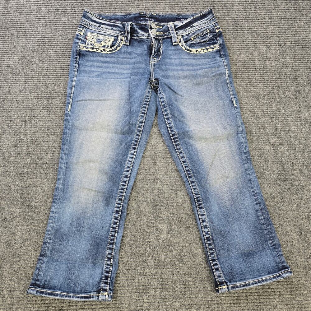 Vigoss Capri Womens 5/6 30x23 Blue The New York Embellished Flap Pockets
